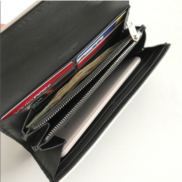 Authentic YSL Grain de Poudre Chevron Cassandra WOC Wallet On Chain - Picture 15 of 16